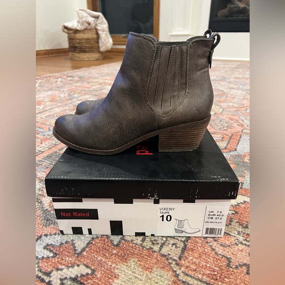Womens Not Rated taupe booties - Picture 3 of 4
